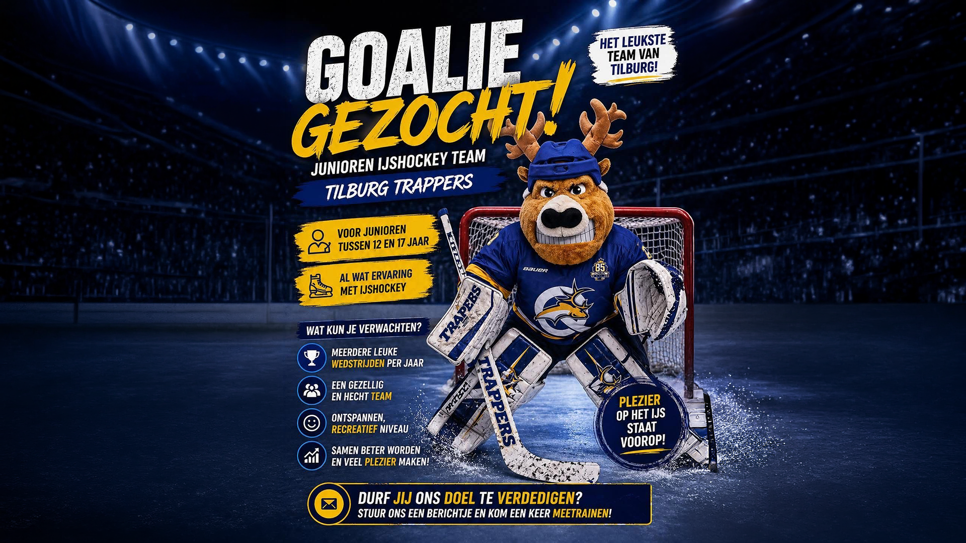 Goalie gezocht voor de junioren!