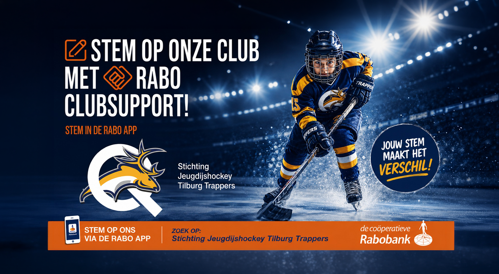 Steun Tilburg Trappers Jeugd tijdens Rabo ClubSupport!